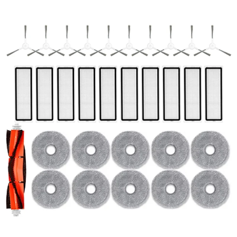 Abgp-para xiaomi robô vácuo s10 + plus b105/s20 + plus peças de reposição acessórios escova lateral principal filtro hepa pano mop