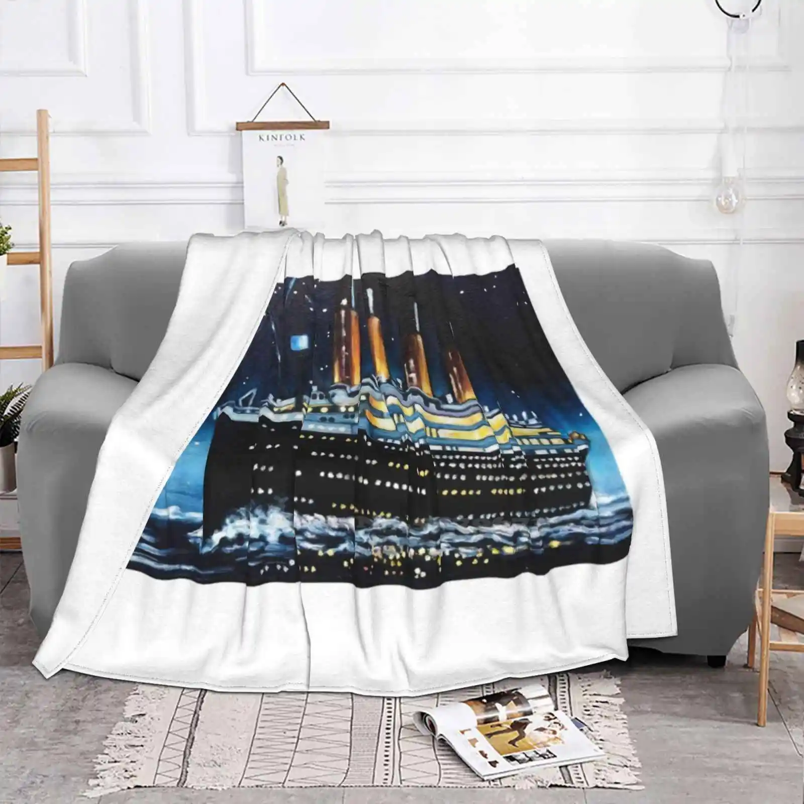 Titanic Top Quality Comfortable Bed Sofa Soft Blanket Titanic Ships Never Let Go Rose And Jack Atlantic Ocean Night Oil