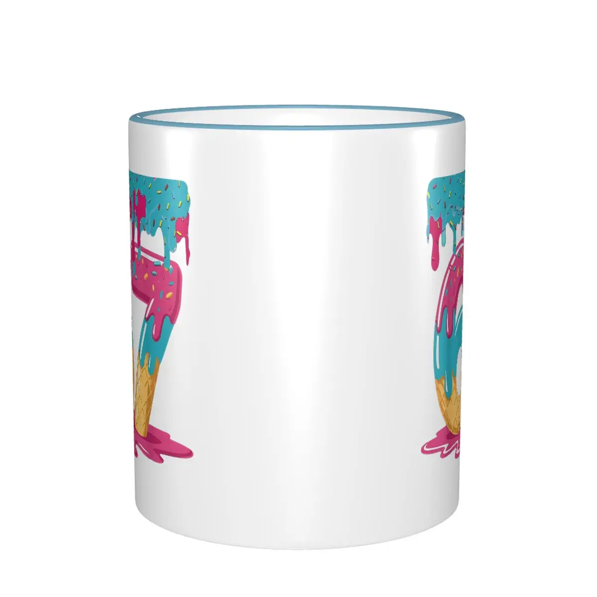 Funny 67 Ice Cream Drip Meme Six Seven Gen Alpha Slang Coffee Cup Office Mug