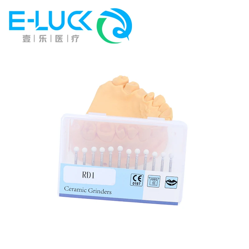 Dental Polishing Burs Flame White Stone Burs For High Speed Handpiece 1.6mm Dentistry Material 12pcs/pack