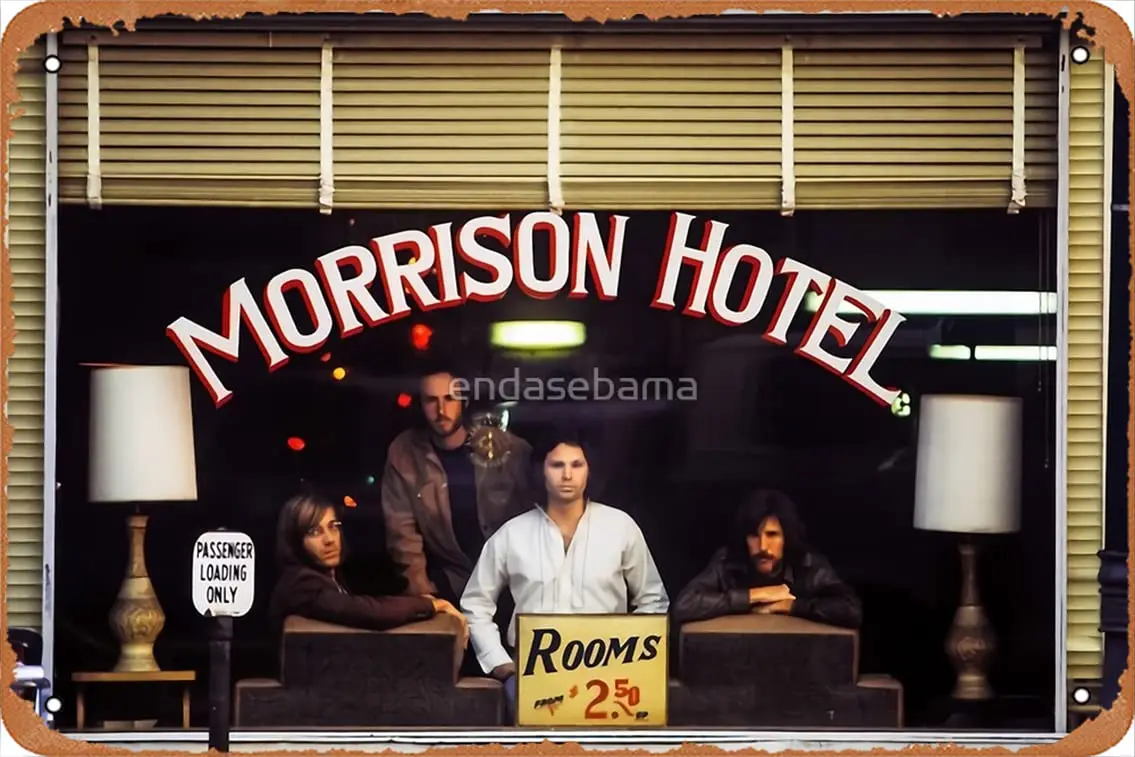 Morrison Hotel - Poster Retro Metal Tin Vintage Sign 12 X 8 Inch Home Bar Man Cave Wall Decor