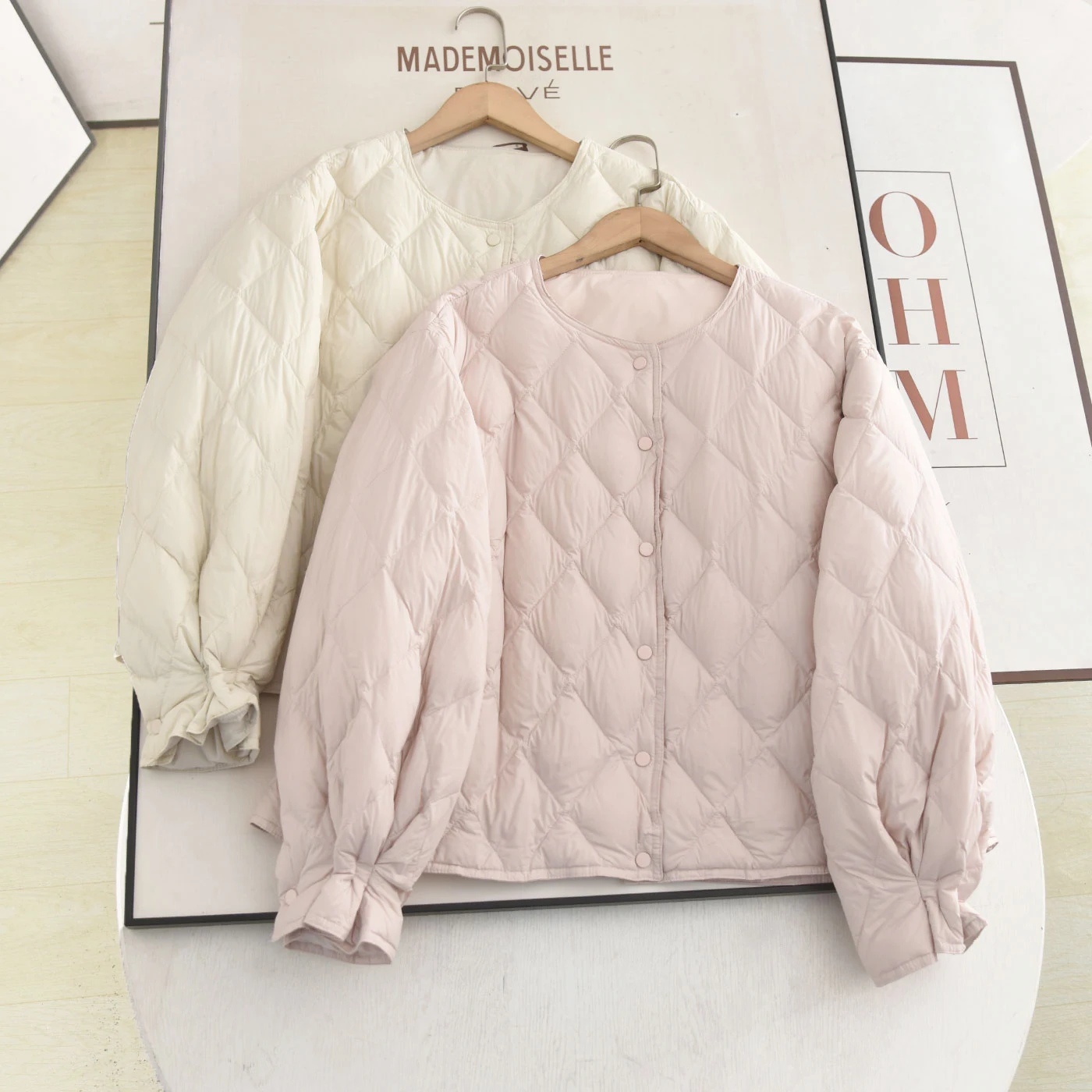 

Lightweight Quilted Du down Jaet Women's Sle 2025 Winter New Faion Casual id Pattern Agel Versatile ort Coat