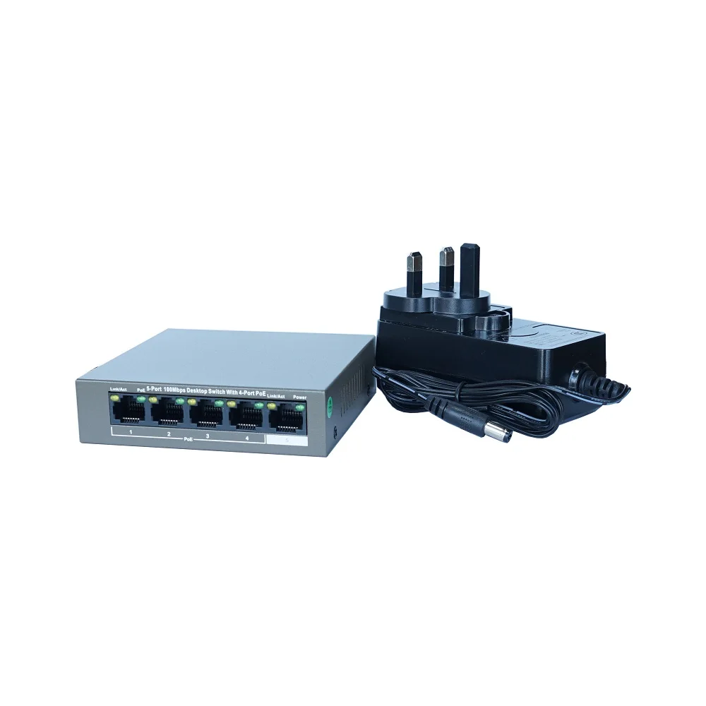 4CH PoE Switch LAN Network Switch, F1105P-4 38W Unmanaged PoE LAN Switch