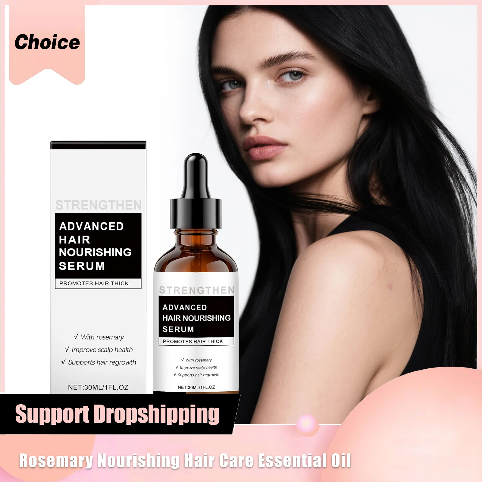 

Rosemary Hair Moisturizing Essence Strengthen Hair Roots Repair Damage Nourishing Scalp Oil Control Rich Fluffy Hair Care Serum