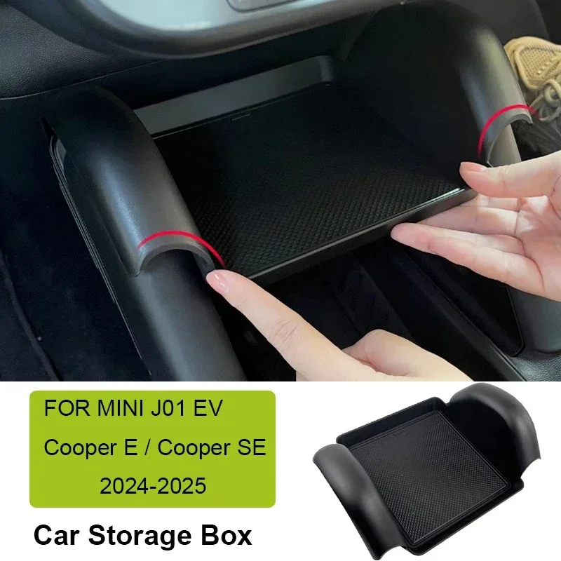 

For Mini Electric Cooper E SE J01 EV 2024 2025 Car Central Control Storage Box Decoration Phone Case Kit Interior Accessories