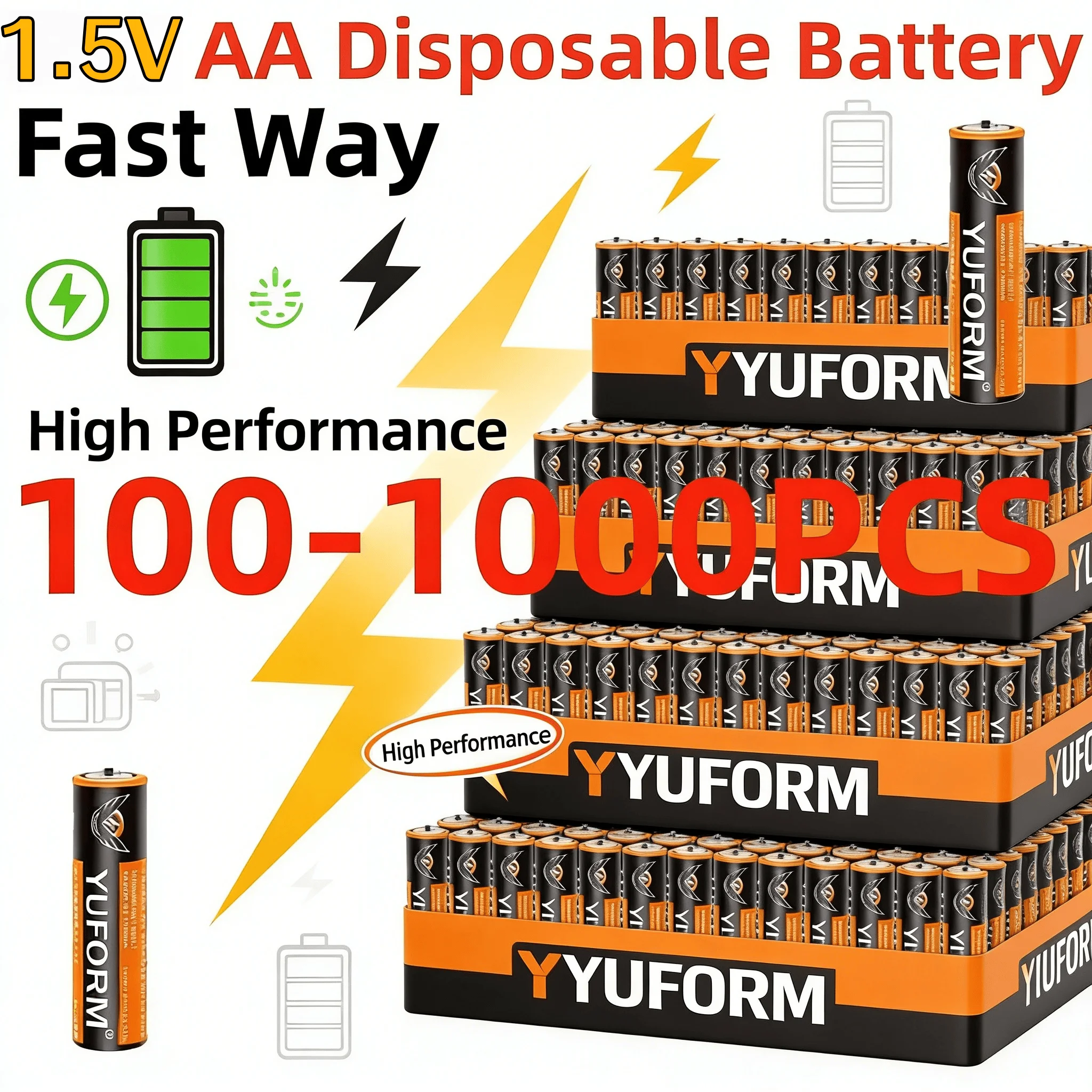 

NEW 1.5V AAA Disposable Dry Battery Long-Lasting for Remote, Toy, LED Light, Keyboard/Mouse,MP3,Flashlight,Multi-Pack,Free Ship