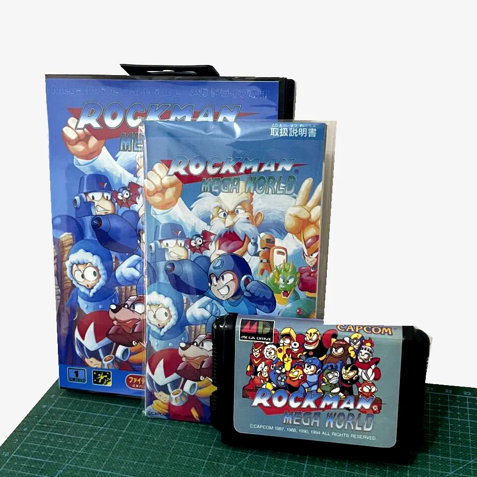 

Новое поступление Rockman MegaWorld с коробкой и руководством 16-битная игровая карта MD для Sega Mega Drive для Genesis