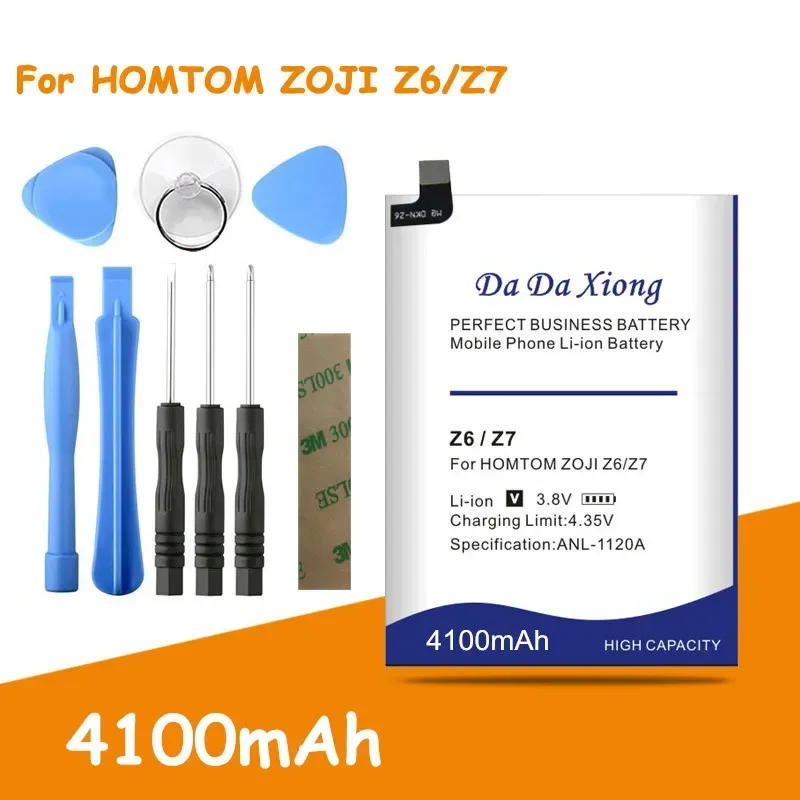 For HOMTOM ZOJI Z6 / Z7 Smart Phone Replacement Battery, 4100mAh,  New, Tools