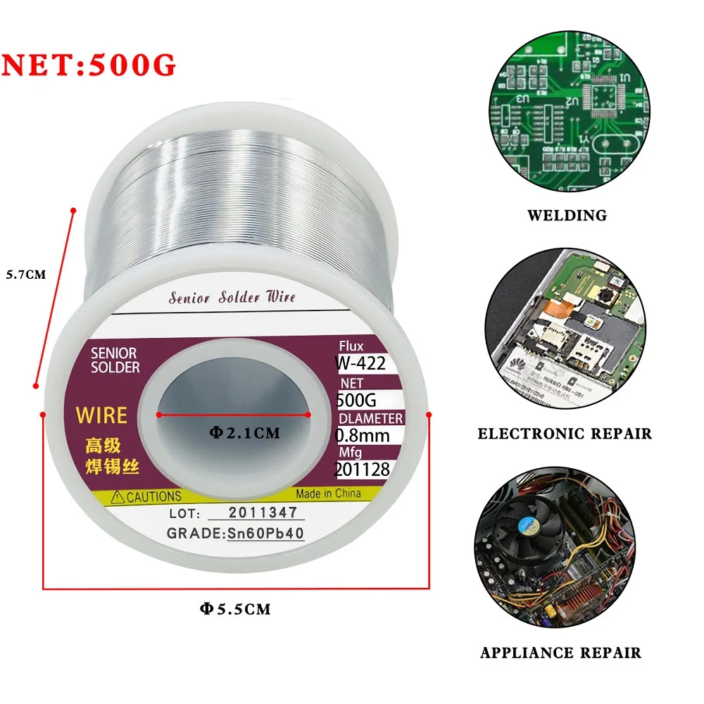 0.8/1.0mm Professional Tin Solder Wire 200g 500g No-clean High Quality Rosin Flux Core For Welding Electronic Repair Tools