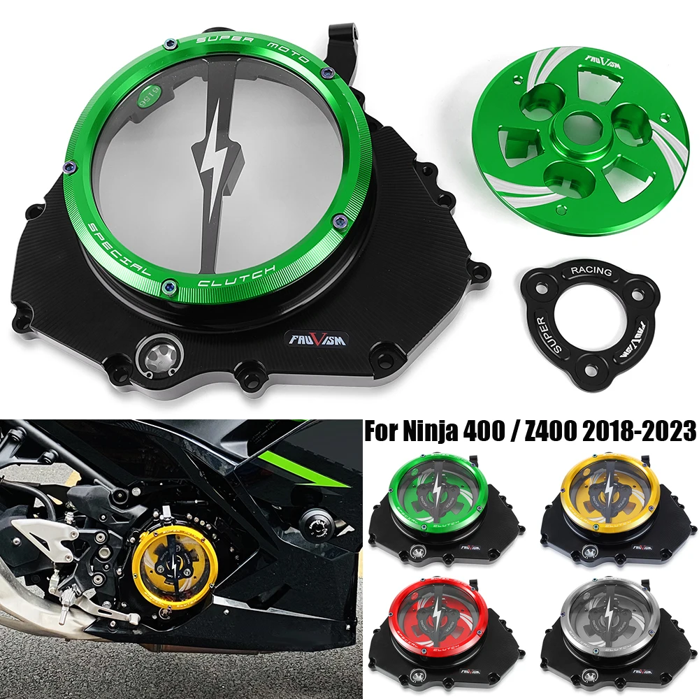 

Clear Clutch Cover For Kawasaki Ninja 400 Z400 2018 - 2023 2019 2020 2021 2022 / Z 400