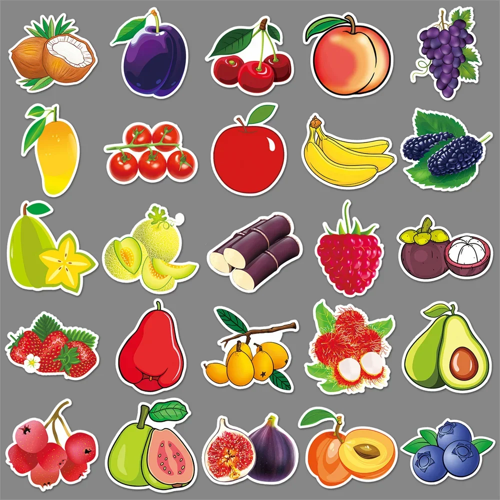 10/30/50PCS Fruit Cartoon Personality Creative Graffiti Sticker Suitcase Guitar Computer Skateboard Cup  Refrigerator  Wholesale