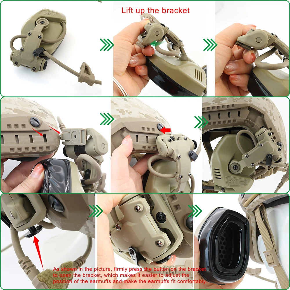 TS TAC-SKY RAC Tactical Helmet ARC Rail Mount version silicone earmuffs walkie-talkie headset RAC Tactical Headset