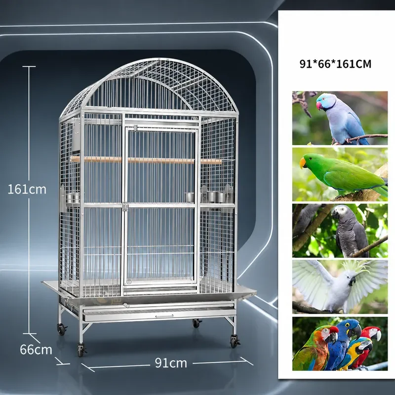 Stainless Steel Metal Parrot Bird Cage Extra Large Giant Breeding Cage for Villa ST68R