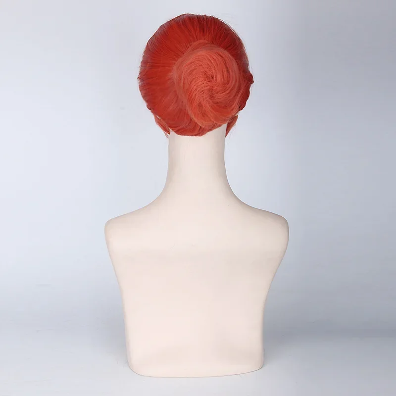 Wig Cosplay Anime Gintama Kagura dengan Chignon perak Soul Wig merah oranye pendek rambut palsu sintetik serat tahan panas