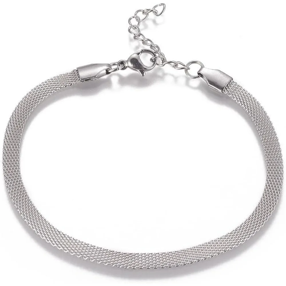 

Универсальный сетчатый браслет из нержавеющей стали с застежкой в виде когтя омара, унисекс, современный стиль