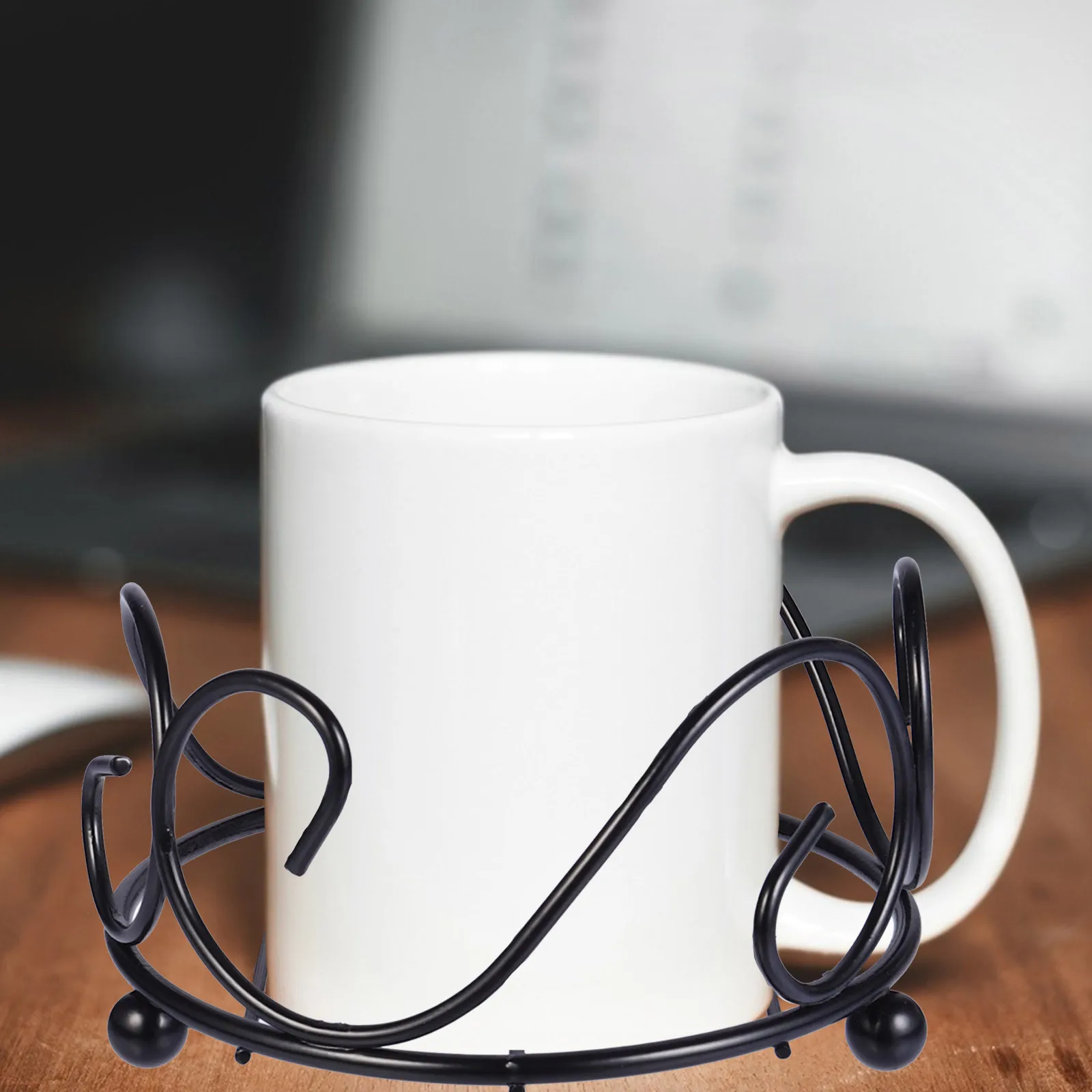 

2pcs Iron Holder Rack Wrought Iron Coaster Storage Stand For Home Decor Tabletop Heat Proof Mat Insulated Cushion Pot Pad Cup