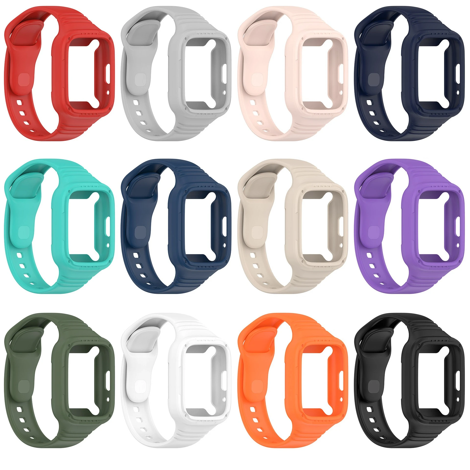 Redmi Watch 3Active/3 Lite 통합 실리콘 스트랩용 세련된 통합 실리콘 시계 스트랩 슈트