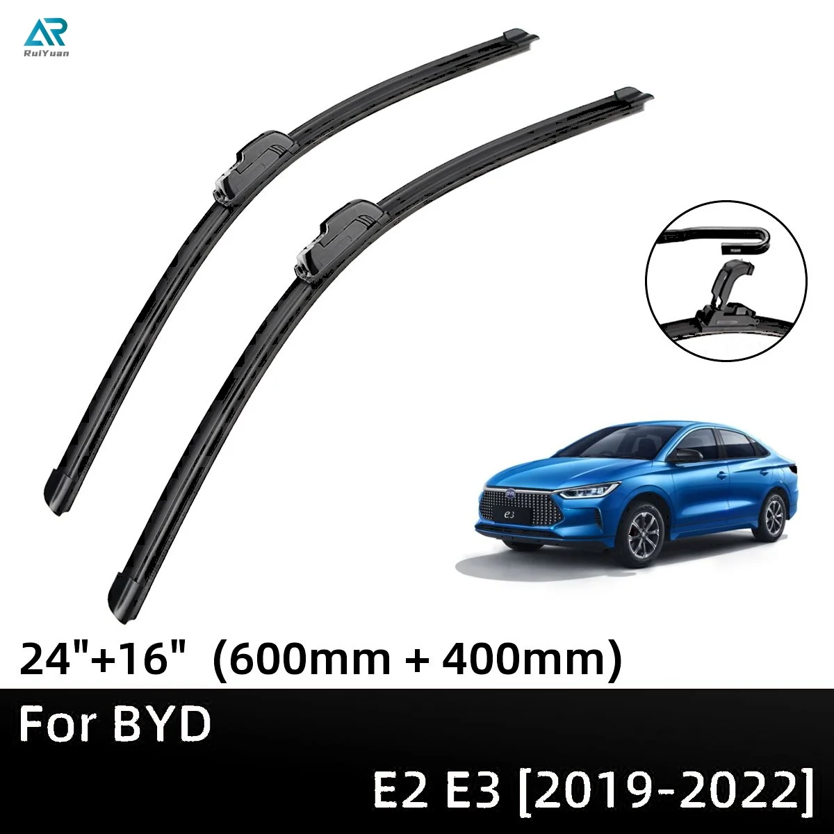 

For BYD E2 E3 2019-2022 24"+16" Front Windshield Wiper Blades Brushes Cutter Accessories 2019 2020 2021 2022