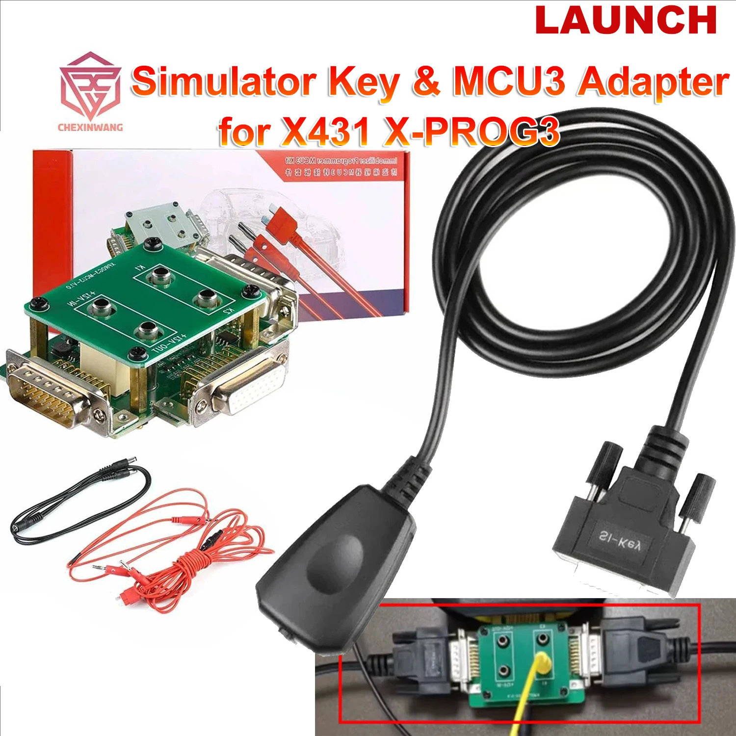 LAUNCH X431 MCU3 Adapter with Simulate Key Immobillzer Programmer for X431 X-PROG3 for IMMO Elite Anti-theft Adapter for MCU 3