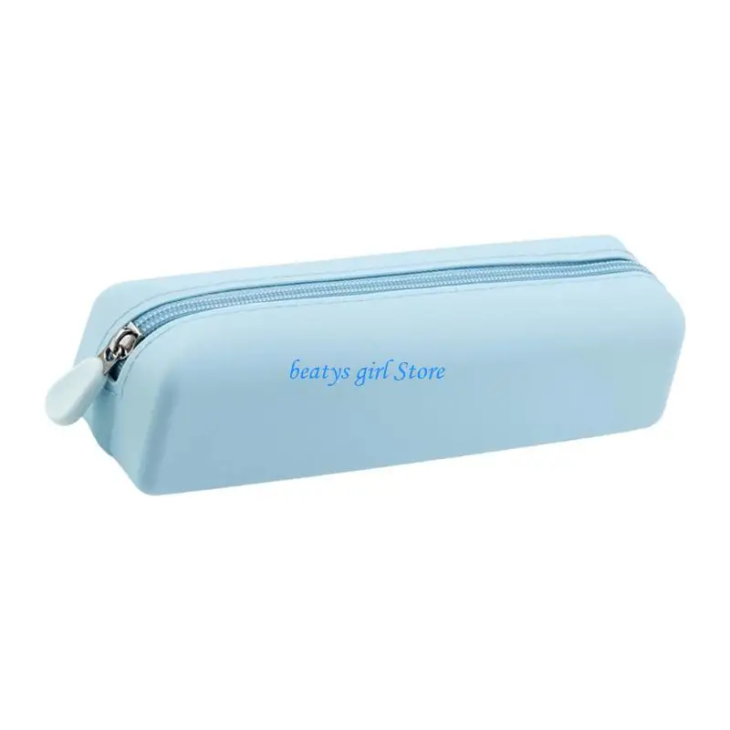 C7AB Water Resistant Silicone Pencil Bag 21.2x5.9x5.5cm For Pen Marker Makeup Tool