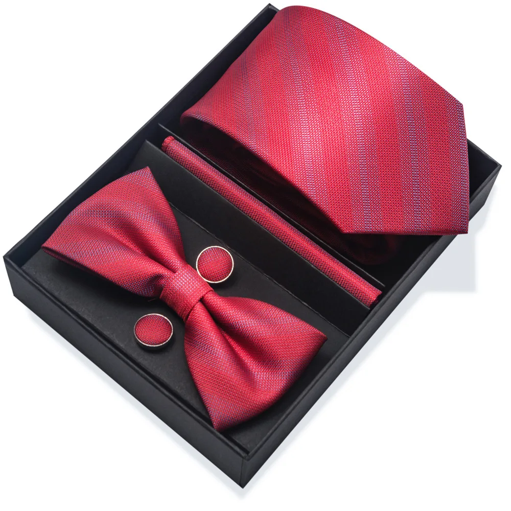 

Men's Tie, Tie, Cufflinks, Square Scarf Set, Fashion Gentleman 6-piece Set, Business and Leisure Wedding Gift Box Set