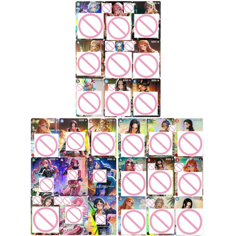 

63x88mm One Piece OPCG Nami Nico Robin Boa Hancock Folding Shiny ACG Goddess Story Card Perona Bonney Uta Anime Beauty Card Toy