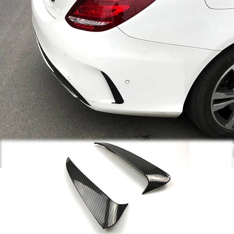 For Benz C Class W205 C43 C63 Amg Carbon Fiber Look Rear Bumper Air Vent Cover 2014-2019 2Pcs