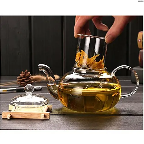 240ml/1000ml Filterable Heat-resistant Thickened Glass Teapot High Borosilicate Glass Flower Tea Pot Heatable Glass Tea Set