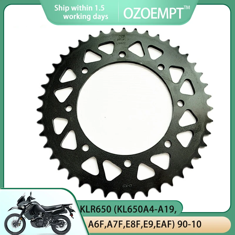 OZOEMPT 520-43T Motorcycle Rear Sprocket Apply to KLR650 (KL650B2-B3) Tengai  90-92  KLR650 (KL650A4-A19,A6F,A7F,E8F,E9,EAF) 