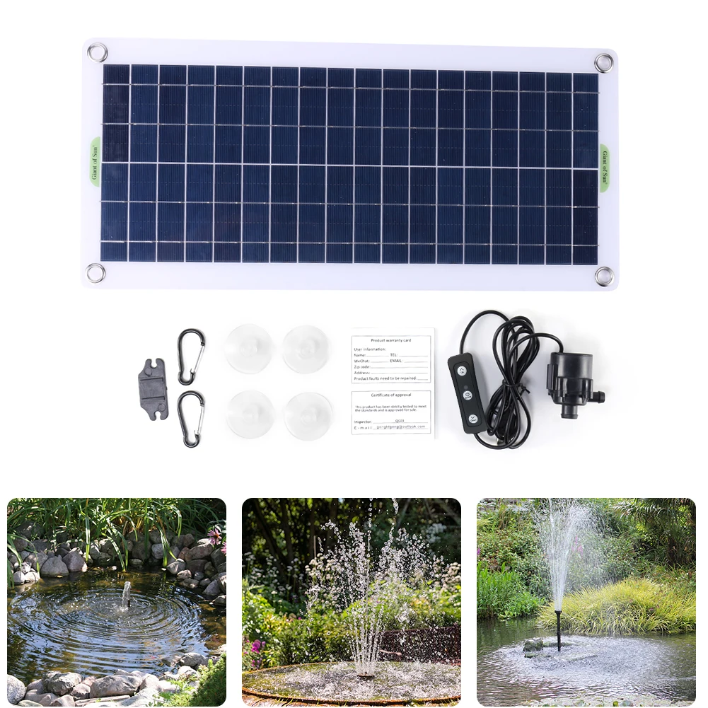 

19W 800L/H Fountain Panel Pump Garden Decorative PET Solar Panel Water Pump Watering System with Adjustment Switch Kits for Pool