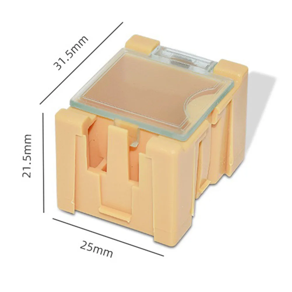 Efficienti mini scatole di immagazzinaggio per componenti elettronici Facile da usare Ampia apertura Chiusura automatica Vari colori Kit da 10 pezzi