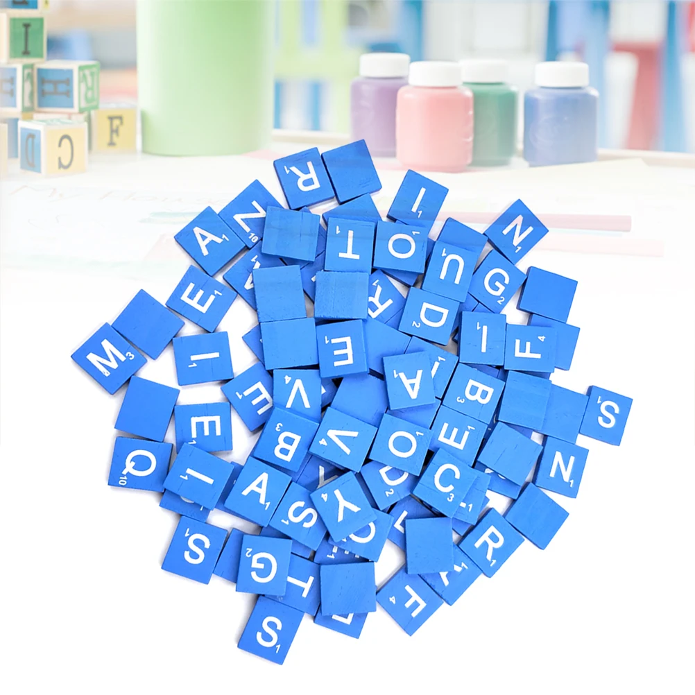 

100pcs Natural Cubes Blocks Decor Diy Alphabet Crafts Decor For Wedding Kids Party Rustic Theme Wooden