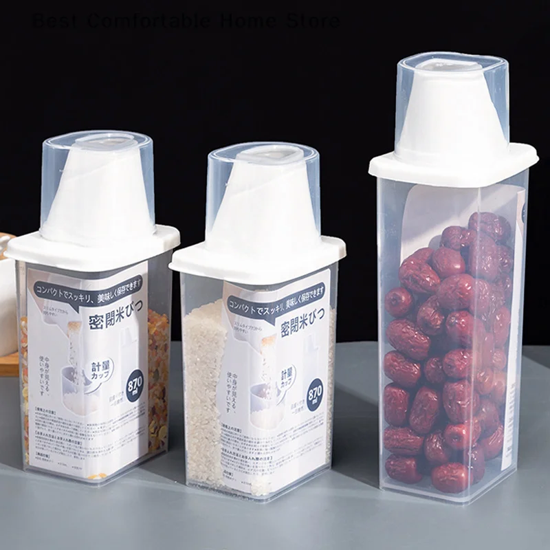 Kitchen Food Container Sealed Crisper Grains Tank Storage Kitchen Sorting Rice Storage Box Container Bottles And Jars