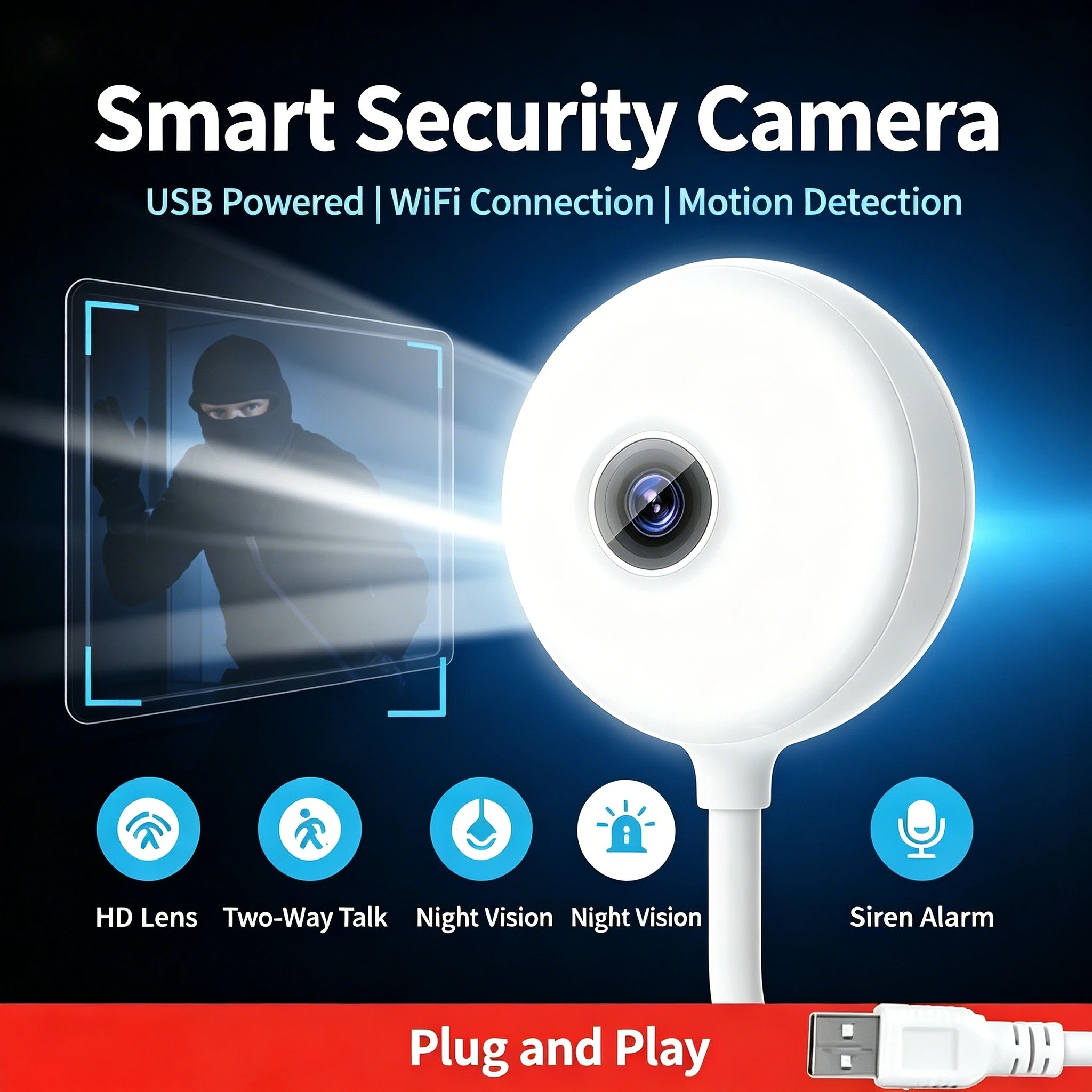 Caméra WiFi miniature TUYA, sécurité domestique, projecteur vidéo, moniteur audio bidirectionnel, caméra de surveillance intérieure pour nounou, animaux de compagnie, bébé