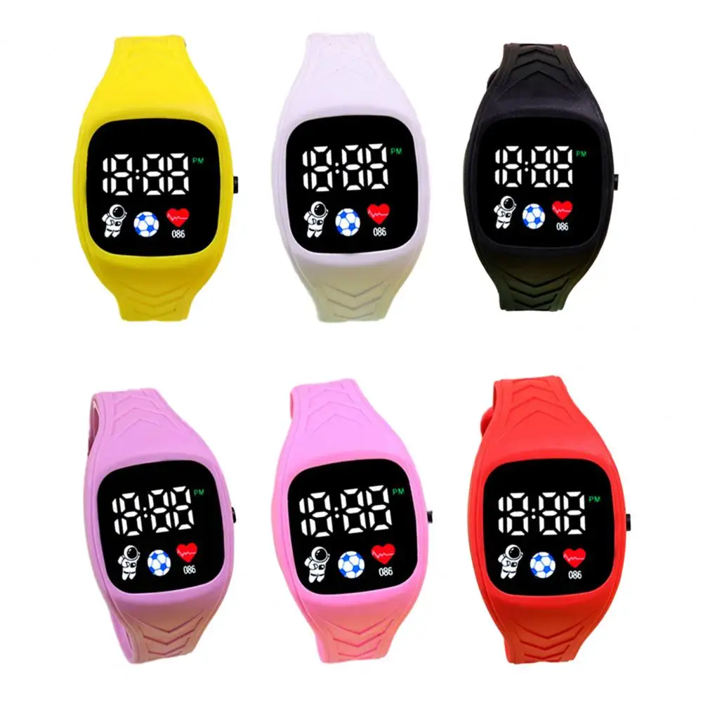 LED elektronische Uhr verstellbare Süßigkeiten Farbe Silikon armband quadratische Raumfahrer Zifferblatt Kinder Studenten Casual Sports digitale Armbanduhr