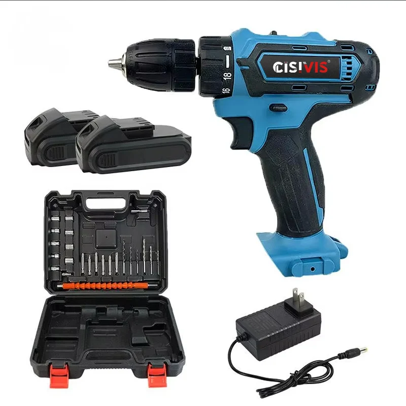 

Беспроводной ударный гайковерт 18 В 1/2, удобная ударная дрель с 2 литиевыми батареями, портативный набор электроинструментов, электрическая дрель