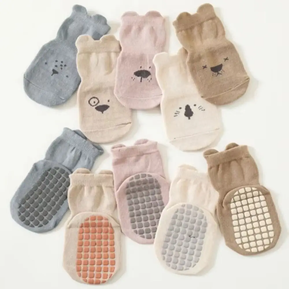 

5Pairs Trampoline Socks Non-slip Baby Floor Socks Breathable Soft Newborn Cotton Socks Cute Kawaii Cartoon Socks Children