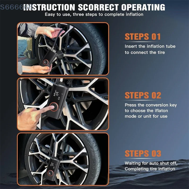 150PSI สมาร์ทปั๊มลมยาง Inflator เครื่องอัดอากาศแบบพกพาพร้อมเครื่องวัดความดันดิจิตอลสําหรับรถยนต์จักรยานรถจักรยานยนต์ Ball