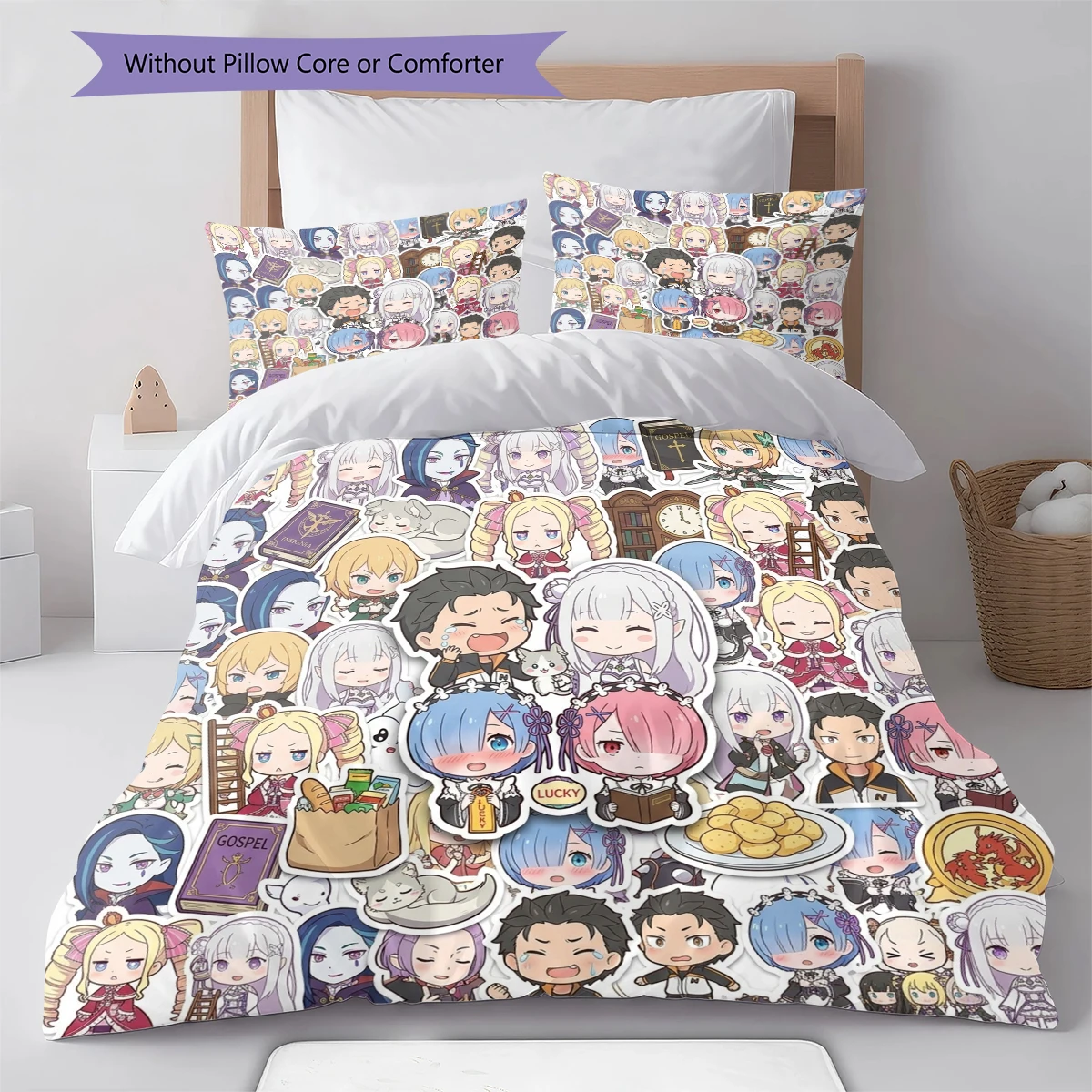 Re Zero Comfortable Softness Duvet Cover, Children Bedding Gift, Extra Large  Multiple Sizes -HE113