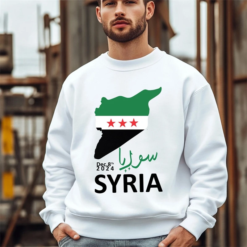 Free Syria Grpahic Sweatshirt For Women Clothes 2024 Syria Flag Long Sleeved Street Casual Hoodie Pullovers Sports GYM Tops 6XL