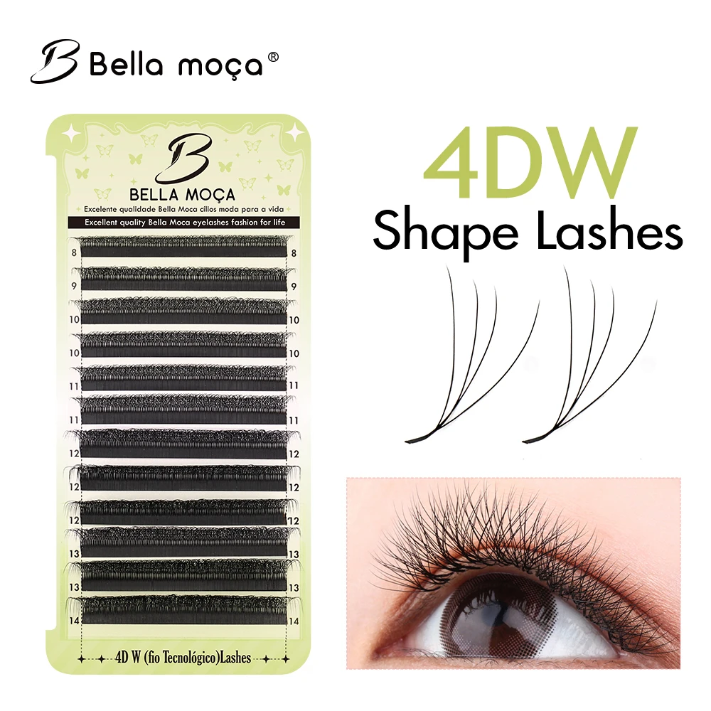 Bella moça 4DW Lashes 8-14mm D Curl 0.07 Black/Brown Natural Soft Lashes