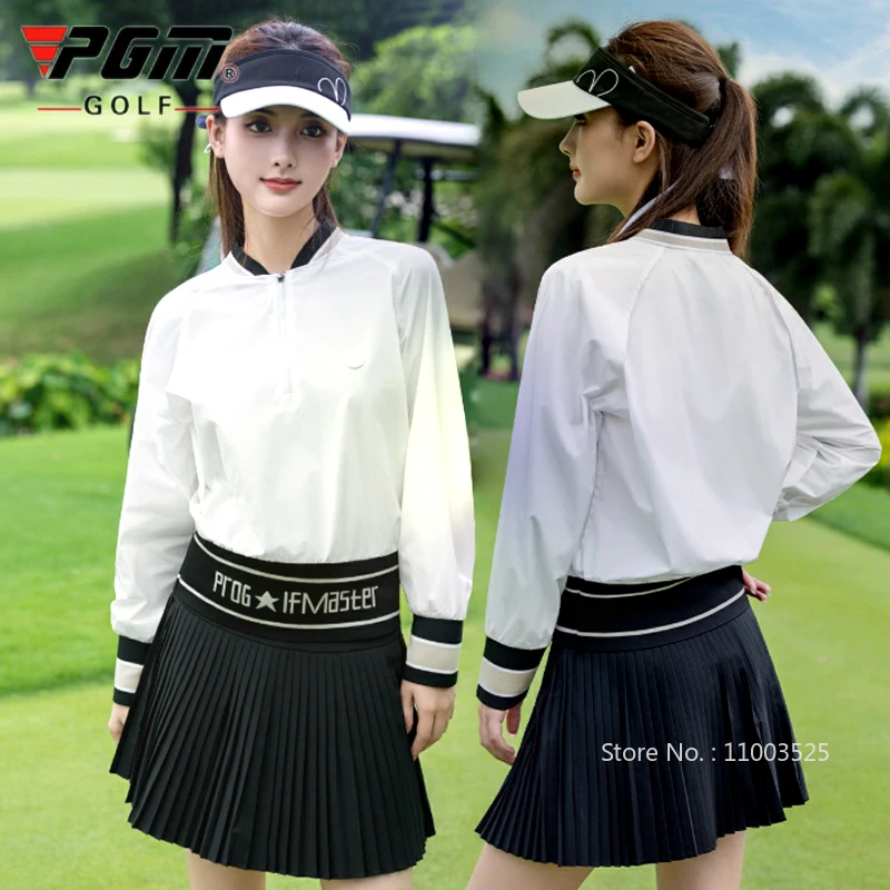 pgm-primavera-autunno-golf-t-shirt-a-maniche-lunghe-donna-colletto-con-cerniera-camicia-antivento-top-slim-ad-asciugatura-rapida-gonna-a-pieghe-da-donna-gonna-da-golf