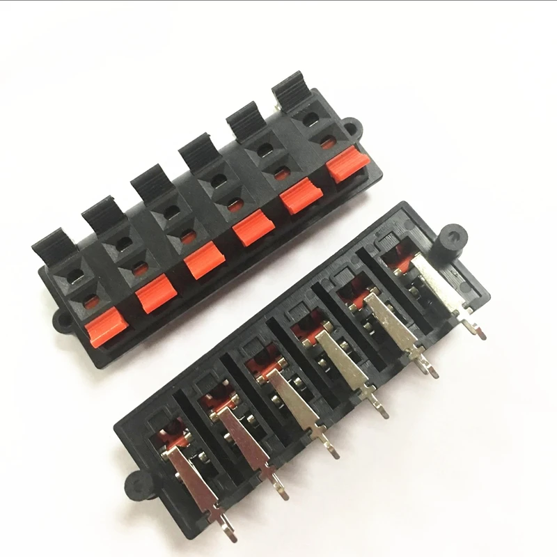 12Pcs Speaker Terminals 12 Terminals 6(Dual Row) Test Clip Momentary Operation