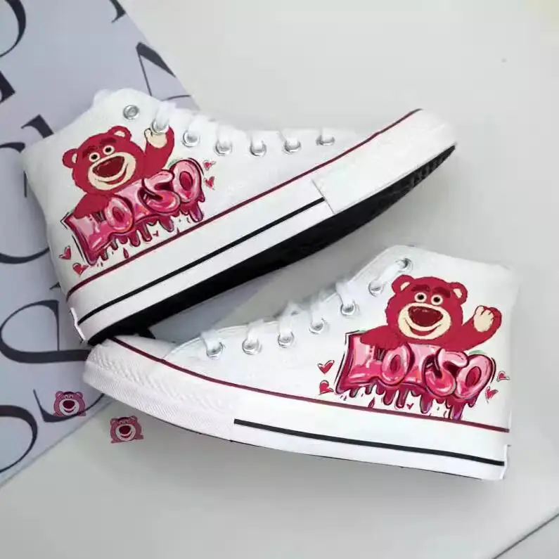 Lilo & Stitch Canvas Shoes Cute Cartoon Little Monster Pattern Shoes Fashion Casual Sports High Top Canvas Shoes