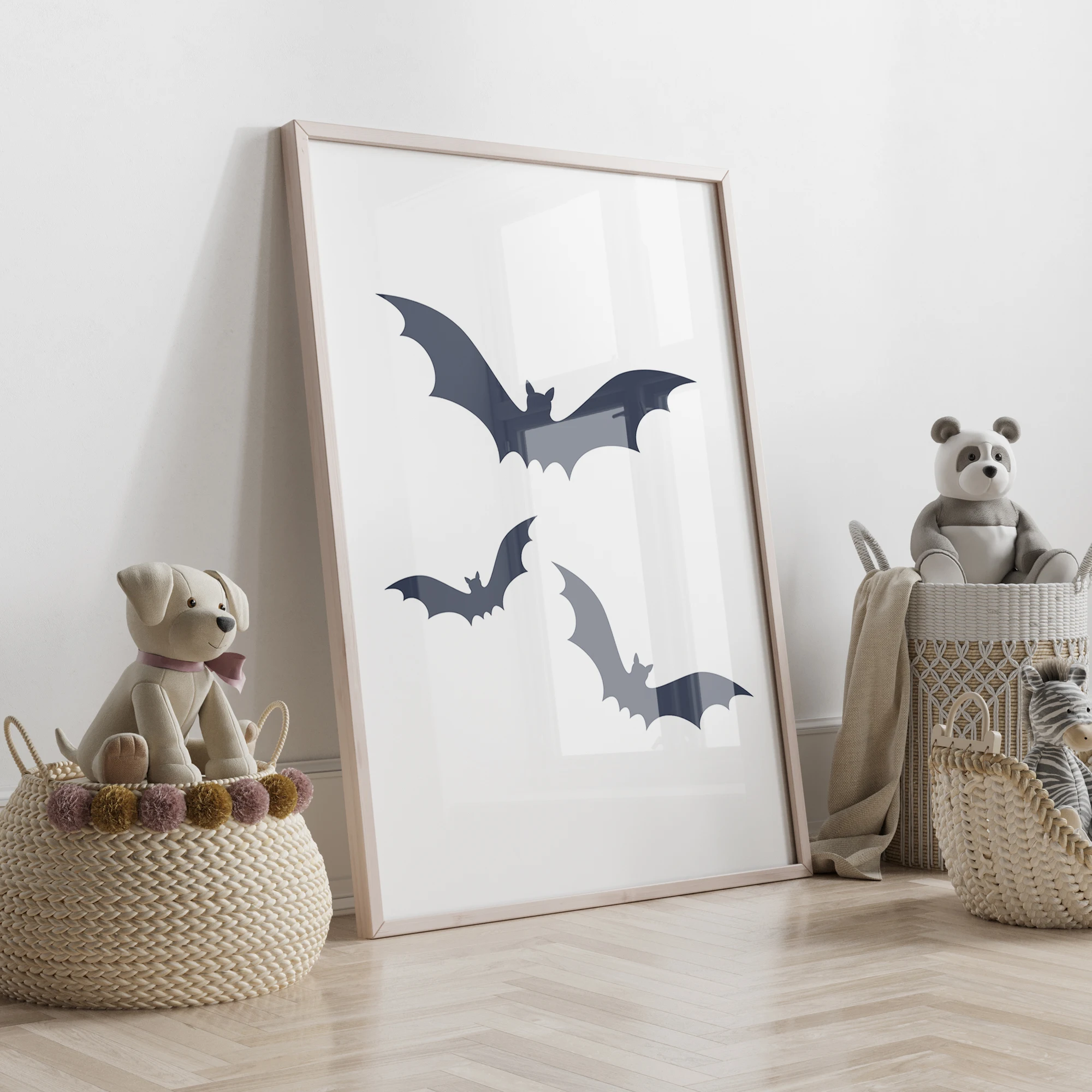 3pcs Personalized Custom Name Halloween Cute Ghost Wall Art Print Picture Canvas Poster Painting For Living Room Home Decor