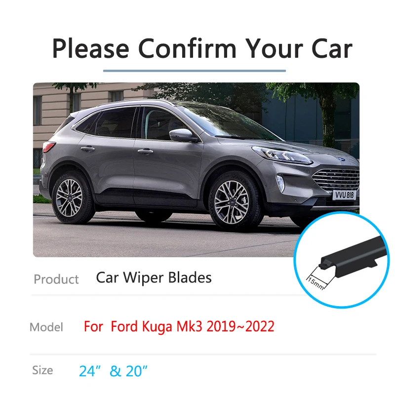 Car Wiper Blade for Ford Kuga Escape Mk3 CX482 2019 2020 2021 2022 Front Windscreen Windshield Wipers Brushes Auto Accessories