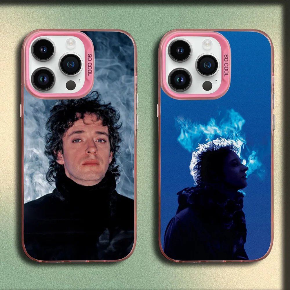 

Singer G-Gustavo Cerati Phone Case For iPhone 16,15,14,13,12,11,Mini,Pro,MAX Pink Matte Silicone Cover
