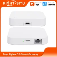 Tuya ZigBee 3,0 Smart Hub, puente de enlace inalámbrico/con cable para Control remoto por voz por aplicación, funciona con el asistente de Google Home Alexa