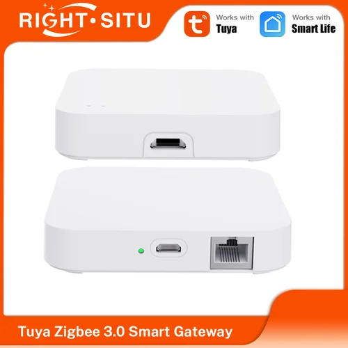 Imagen 1 del producto Tuya ZigBee 3,0 Smart Hub, puente de enlace inalámbrico/con cable para Control remoto por voz por aplicación, funciona con el asistente de Google Home Alexa