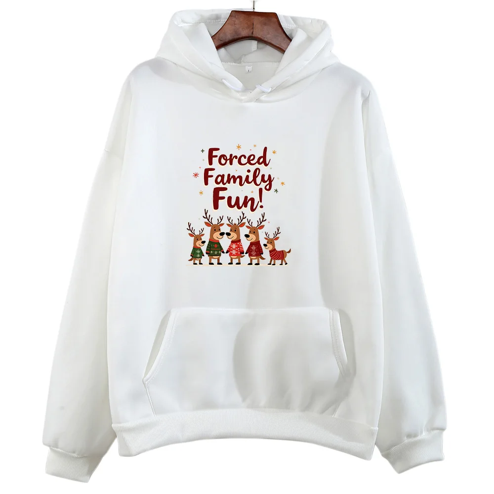 2025 الخريف/الشتاء الرجال والنساء قبعة عيد الميلاد نمط مطبوعة مقنعين البلوز-أسلوب لطيف ملابس رياضية مريحة